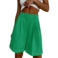 thumbnail image 2 of Women's Casual Pants Women Fashion Casual Multicolor Suit Shorts Zipper Pocket Solid Color Cropped Shorts,Green Women's Casual Pants M, 2 of 4