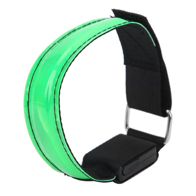 Bracelet de Nuit, Réglable Environnement LED Brassard de Course Brassard Réfléchissant LED Bracelet Repliable Résistance pour les Activités de Nuit à l'Extérieur Vert, Blanc, Bleu