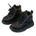 thumbnail image 5 of Quealent Boys Girls Winter Snow Boots Waterproof Anti-slip Warm Lining Shoes (Toddler/Little Kid/Big Kid) Black for Size 8, 5 of 7
