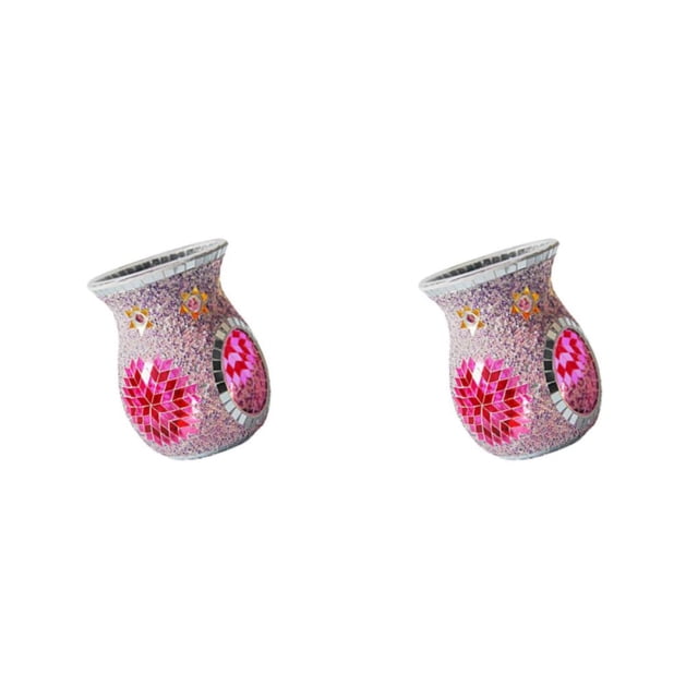 Toystoory Mosaic Glass Oil Burner Candle Holder Wax Decor Home Melt Type1