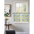thumbnail image 3 of Yellow Lemon Tier Curtains 24 Inch Length,Sheer Curtains for Bedroom Living Room Window Botanical Spring Leaves Abstract Blue Tile Small Half Window Kitchen Curtains & Drapes 27.5"x24" 2 Panels, 3 of 6