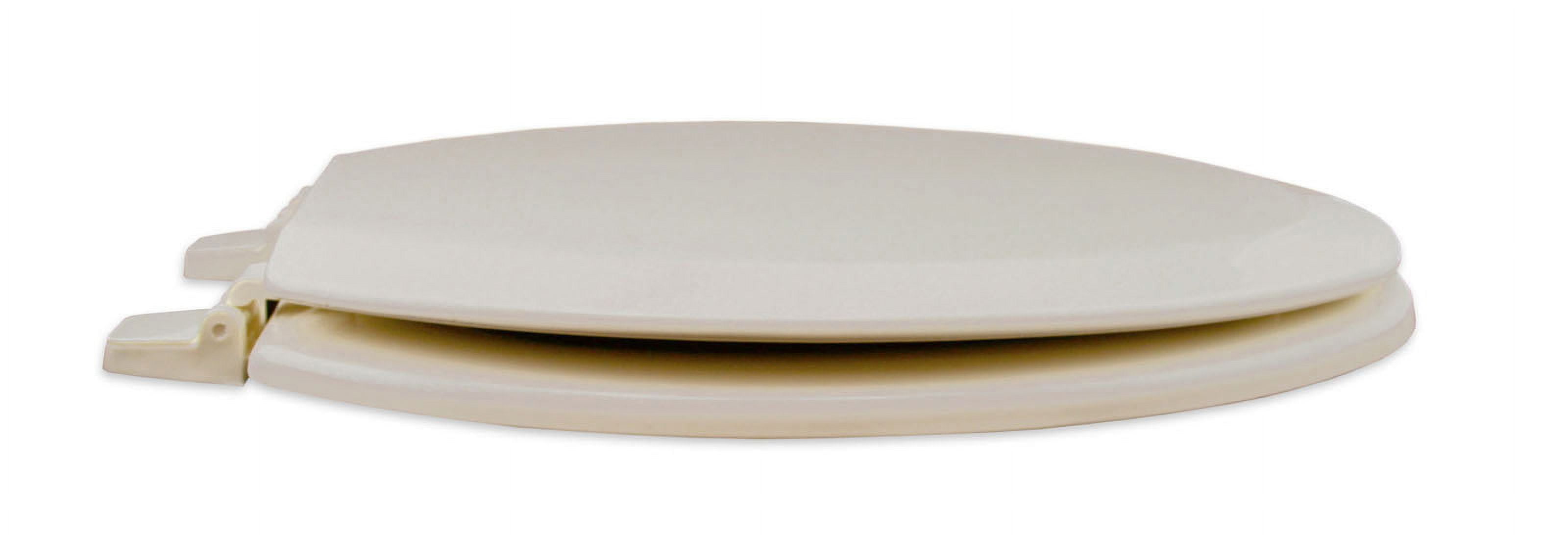 BathDecor Biscuit/Linen Deluxe Molded Wood Elongated Toilet Seat with Adjustable Hinge