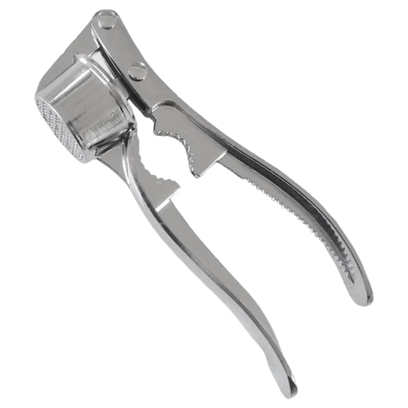 1Pc Premium Garlic Press,Professional Metal Garlic Mincer Ginger Squeezer,Heavy Duty Garlic Crush Chopper,Easy to Squeeze and Clean,Metal Easy Squeeze Pressed Garlic Crusher with Handle,Silver
