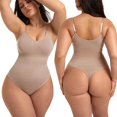 thumbnail image 2 of Mono moldeador sin costuras que levanta el vientre, tanga de talla grande, corsé ajustado con tirantes, 2 of 6
