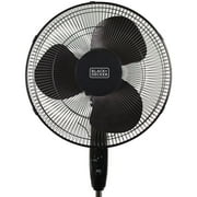 BLACK+DECKER 3-Speed 48-Watt 16-In. Oscillating Stand Fan with Remote, BFSR16 (Black), BFSR16B