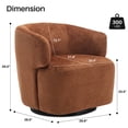 thumbnail image 2 of BRILHAMEZ Swivel Accent Chair Chenille Barrel Armchair for Living Room Bedroom,Brown, 2 of 6
