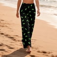 thumbnail image 4 of Domzest Womens Halloween Pajama Pants Halloween Graphic Wide Leg Pj Bottoms Drawstring Elastic Waisted Cute Sleepwear Green XXL, 4 of 6