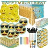 Emoji Birthday Party Supplies and Decorations for 16 - Plates, Cups, Napkins, Banner, Balloons, and More