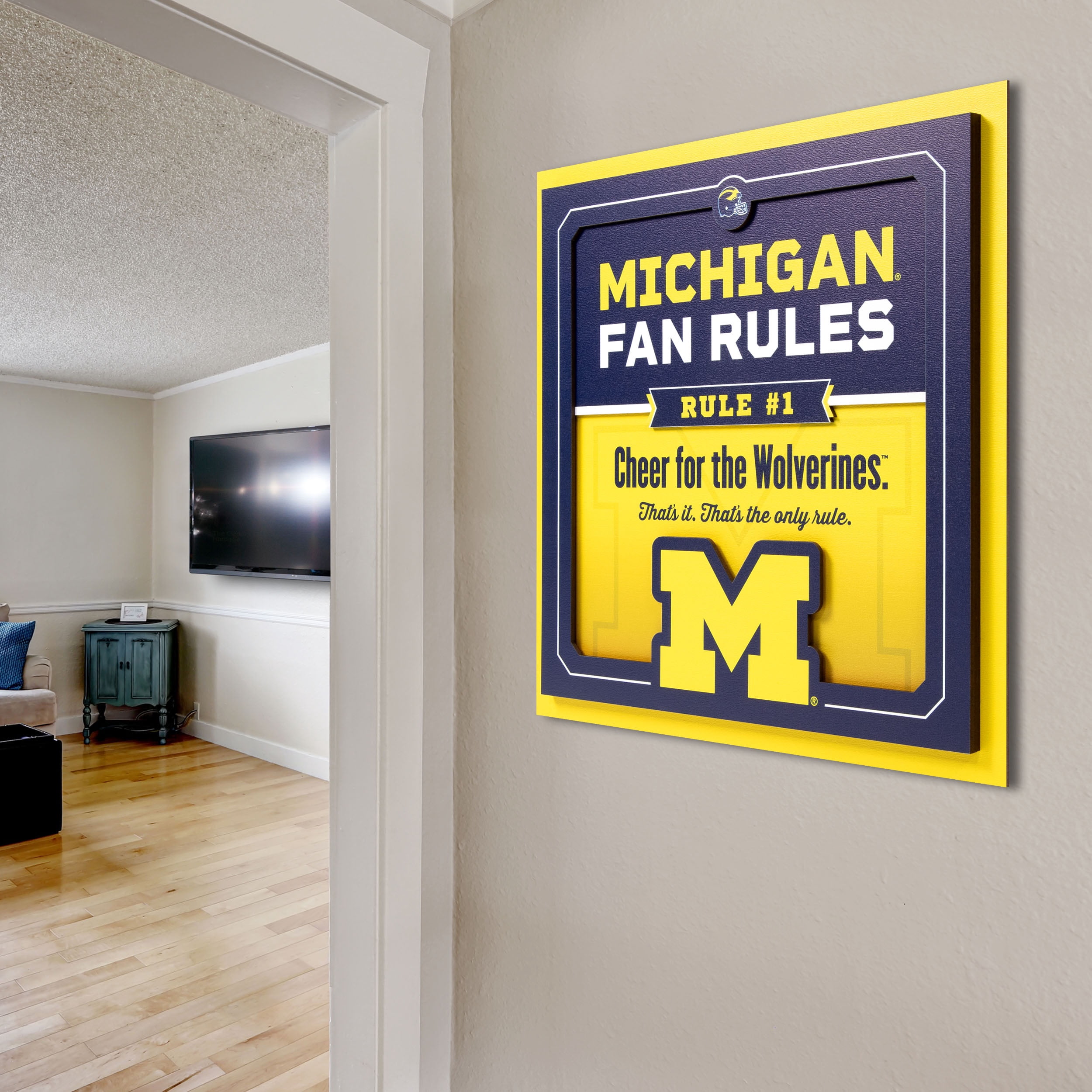 YouTheFan NCAA Michigan Wolverines Fan Rules 3D Wall Art