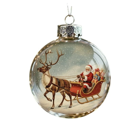 A Vintage Christmas Ornament, 2D Hanging Pendant With Plastic Material And Retro Design For Tree Decor, Holiday Gift And Home Celebration, 4.5X4.5X0.2In 0.05Lb