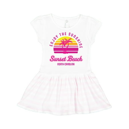 

Inktastic Summer Enjoy the Sunshine Sunset Beach North Carolina Pink Gift Toddler Girl Dress