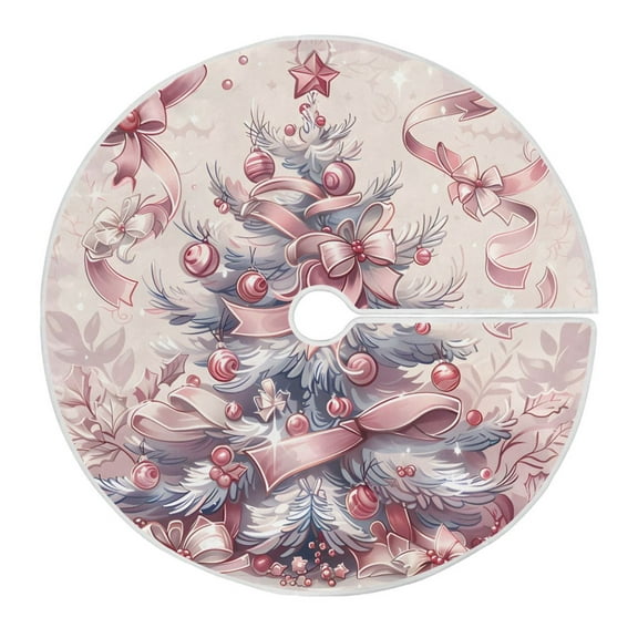 Ryvnso Christmas Tree Skirt Christmas Tree with Bow Xmas Tree Skirts Ornament Home Decorations 35.4"