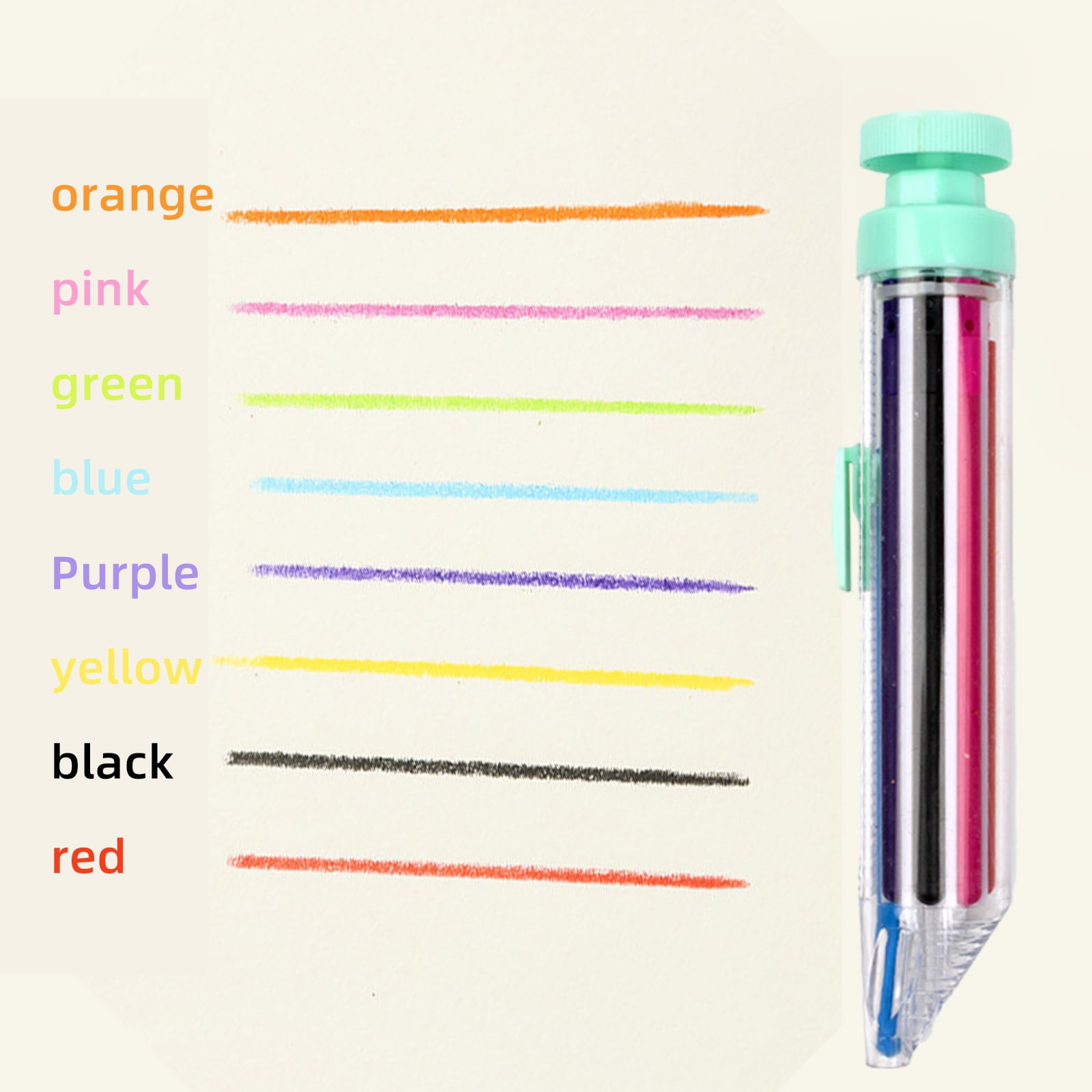 8 in 1 Retractable Pens, Multicolor Crayons 8 Colors for Kids