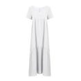 thumbnail image 6 of TrdSipl Womens Plus Size Maxi Summer Dresses Flowy Swing Dress Casual Dressy Loose V Neck Short Sleeve Beach Dresses White 4XL, 6 of 7