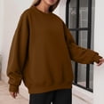 thumbnail image 4 of Garbnen Crew Neck Sweatshirt for Women Fleece Lined Women Long Sleeve Shirt Casual Fall Winter Warm Oversized Fashion Pullover Shirts for Women XL, 4 of 7