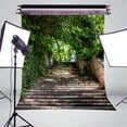 thumbnail image 3 of ABPHOTO Polyester 5x7ft Stone Staircase Photography Background Green Tree Backdrop Landscape Photo Studio Background Props Wall, 3 of 5