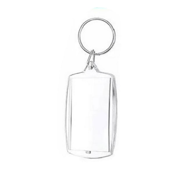 100 llaveros acrílicos con foto, transparentes, rectangulares, para regalo, llaveros con marco para fotos, manualidades, bricolaje