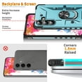 thumbnail image 2 of ELEHOLD Heavy Duty Rugged Case for Samsung Galaxy A16 5G,360° Rotation Ring Holder Kickstand Function Anti-Slip Work with Magnetic Car Mount Shockproof Protective Case,Light Blue, 2 of 8
