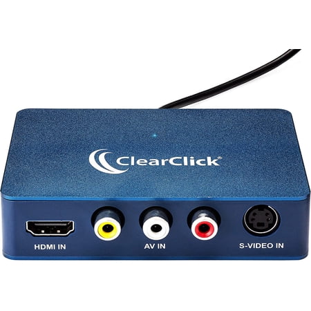 ClearClick Video to USB 1080P USB Audio Video Capture & Live Streaming Device - Input 4K HDMI, AV, RCA, S-Video (VCR, VHS, Camcorder, Video8, Hi8, DVD, Gaming Systems) - USB-C Plug & Play
