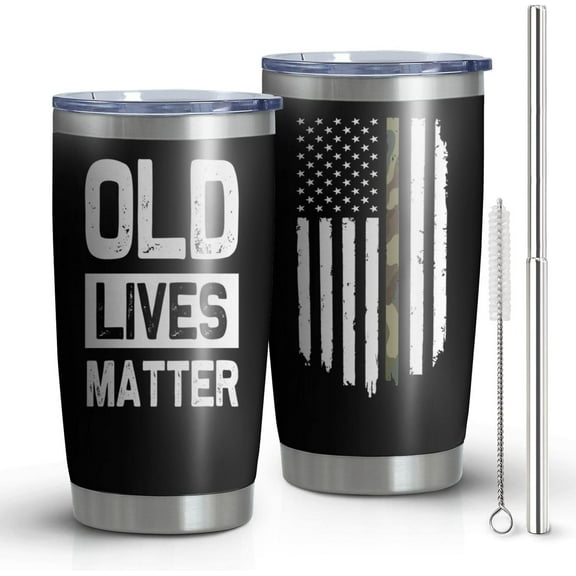 Old Lives Still Matter Gifts for Men 30oz Old Lives Matter Cup Tumbler with Lid and Straw Fathers Day Birthday Christmas Gifts for Dad Grandpa Gag Gifts for Men 50th 60th 70th 80th