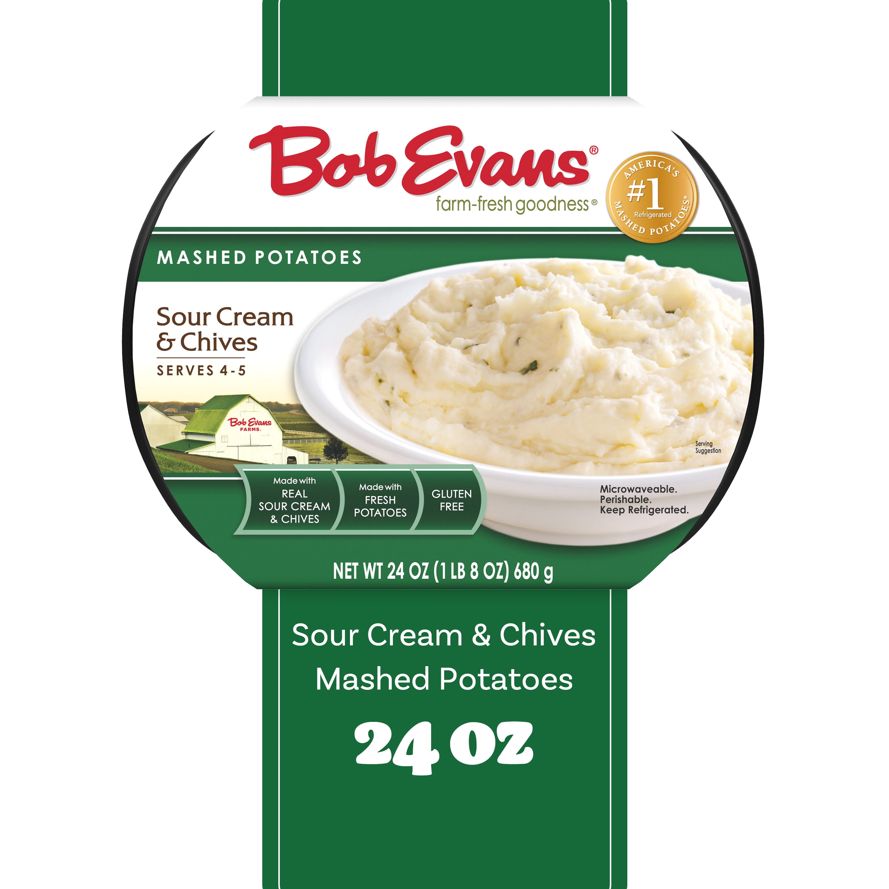 Bob Evans Gluten-Free Sour Cream & Chives Mashed Potatoes, 24 oz Tray
