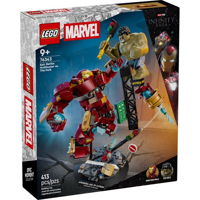 LEGO Marvel Epic Battle: Hulkbuster vs. The Hulk Building Toy for Boys & Girls - Avengers: Age of Ultron Display & Play Set W/2 Minifigures for Kids, Ages 9+ - Gift Idea for Birthdays - 76343