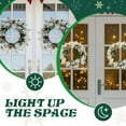 thumbnail image 6 of 2-Pack Pre-Lit Snow-Flocked Christmas Wreaths, Warm White LED Lights, Red Berries & Pine Cones, 8 Modes, Battery Operated (Snowy Green), 6 of 8