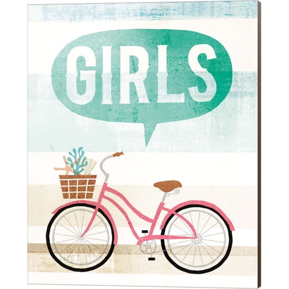 Beach Cruiser Girls II by Michael Mullan, Canvas Wall Art, 16W x 20H
