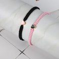 thumbnail image 5 of Pulsera de pareja personalizada, pulsera de relación de compromiso de pareja, pulsera con dijes en forma de corazón a juego, 5 of 5