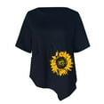 thumbnail image 4 of Ensembles pour Femmes Liquidation Tendance Été Décontracté Manches Courtes Col Rond Blouse Imprimée T-Shirt Marine m, 4 of 4