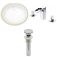 thumbnail image 1 of 19.5-in. W CUPC Oval Bathroom Undermount Sink Set In White - Chrome Hardware - Overflow Drain Incl. AI-13125, 1 of 8