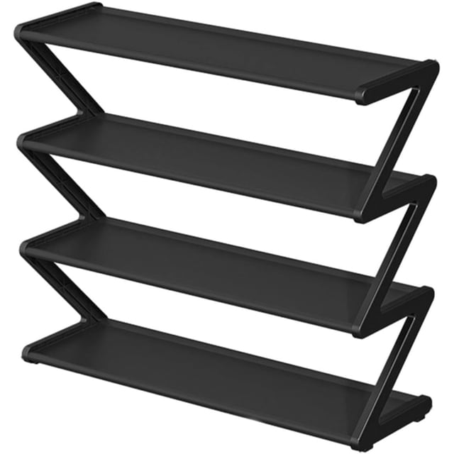 4-Tier Shoe Rack Organizer Shoe Storage Rack for Entrance Z Shaped Shoe Organizer Multi-Functional Entrance Shoe Cabinet Corridor Shoe Cabinet