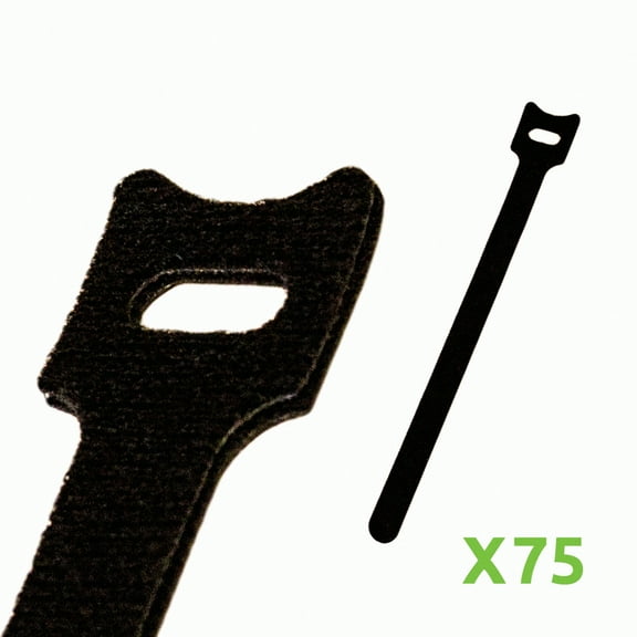 NavePoint 8 Inch Hook and Loop Reusable Strap Cable Cord Wire Ties 75 Pack Black