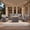 Brown/Gray, variant on PARKWELL 4-Piece Outdoor Furniture Set with 41-Inch Propane Firepit - Rattan Cushioned Sofa and Wicker Swivel Glider Chairs,Outdoor Seating for Backyard Gatherings, Brown/Navy