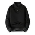 thumbnail image 1 of pstuiky camisas de manga larga para hombre, Blusa informal de manga larga con cuello vuelto para hombre, color liso Tops casuales para hombres l, 1 of 3