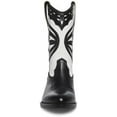 thumbnail image 6 of Steve Madden Laredo-M Black/White Western Cowboy Stacked Block Heel Ankle Boots (Black/White, 7), 6 of 6