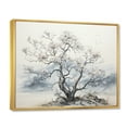 thumbnail image 2 of Designart "White Grey Muted Tree I" Floral Floater Framed Canvas Wall Art, 2 of 7