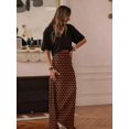 thumbnail image 5 of Women's Casual Polka Dot A-Line Maxi Skirt, Made Of Non-Stretch Woven Fabric, Suitable For Everyday Wear Black Spring, 5 of 10