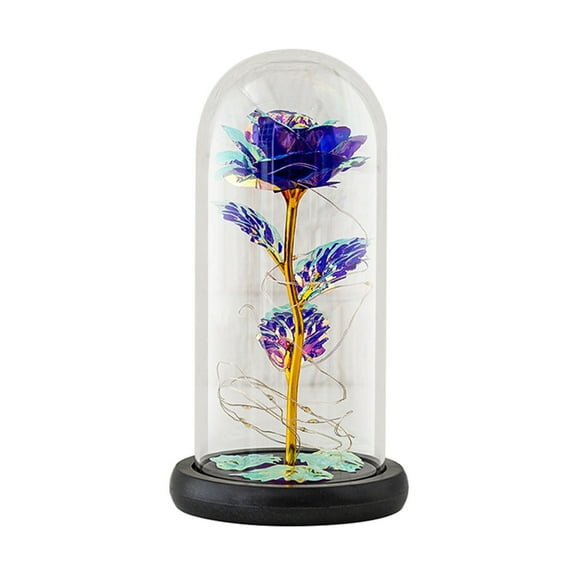 MixMart Galaxy Artificial Rose Flowers Forever Enchanted Rose with Colorful LED Light in Glass Dome for Romantic Gifts on Valentine's Day,Anniversary