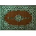 thumbnail image 1 of Ahgly Company Indoor Rectangle Medallion Turquoise Blue Traditional Area Rugs, 5' x 8', 1 of 4