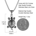 thumbnail image 4 of Collar HZMAN Vintage Tortoise Turtle de acero inoxidable, 4 of 5