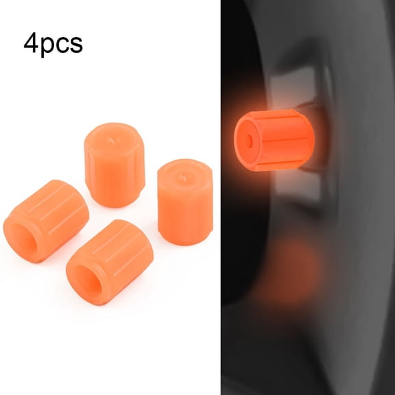 Baguer 4pcs set Universal Fluorescent Car Tire Valve Cap Luminous Bike Tire Valve Stem Cap Parts Accessories