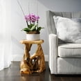 thumbnail image 4 of ZXNYH Tree Stump Side Table, Live Edge Stool, Natural Edge Wood Side Table, Accent Table, 19" Tall, 4 of 7