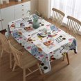 thumbnail image 2 of White Chicken Farm Pattern Rectangle Tablecloth 60"x84",Waterproof Polyester Rectangle Table Cloth, Wipeable Spillproof Polyester Tablecloth for Dining, Camping, Indoor and Outdoor, 2 of 5