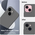 thumbnail image 3 of for iPhone 15 Plus Case, Silicone Upgraded [Camera Protection] Case with [2 Screen Protectors], Soft Anti-Scratch Microfiber Lining Inside, 6.7 inch, Space Gray, 3 of 11