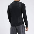 thumbnail image 5 of ZRGHAOYLQ Men Quick Dry Moisture Wicking Mens Gym Shirts Athletic T-Shirts Big and Tall Solid Color Shirt Long Sleeve Crewneck Pullover Outer Sport Fitness Shirts Tops Black XXXL, 5 of 6