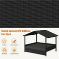 thumbnail image 3 of Yaheetech Outdoor Rattan Dog House with Canopy and Foam Cushion, Black/Gray, 3 of 7