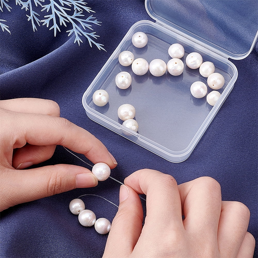 20 Pcs 10mm Natural Cultured Freshwater Pearl Beads Grade A Big Size White Baroque Pearl Beads Round Loose Freshwater Pearl Charms Beads