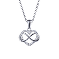 thumbnail image 1 of Collar para Mujer Corazón - Infinito con Zirconia Cúbica LuckyLy, Cadena con Dije, Modelo Natty plateado UNITALLA, 1 of 8