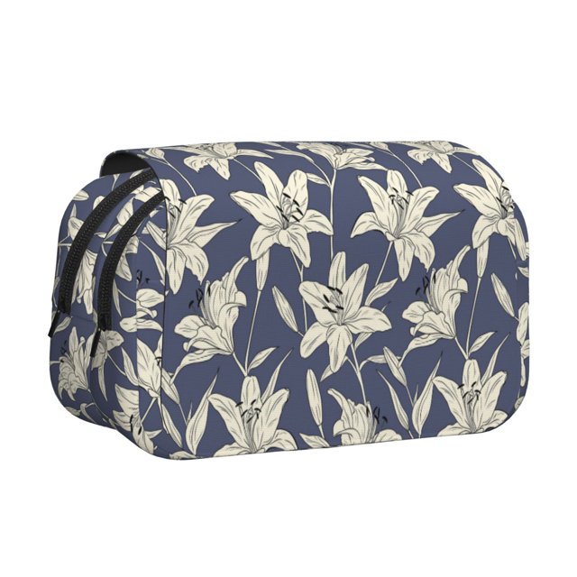 Easygdp Lilies Flowers para Estuche de Lápices con Tapa Flip, Suministros de Oficina y Universidad para Adolescentes y Adultos